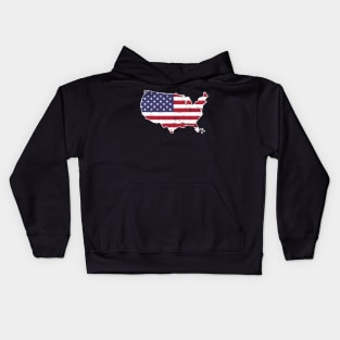 Flag Merica 4th of July Shirt Patriotic Map of America Kids Hoodie